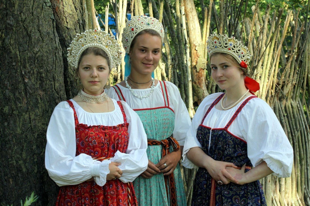 Sexy model Girls in Slavic costumes in Madurai